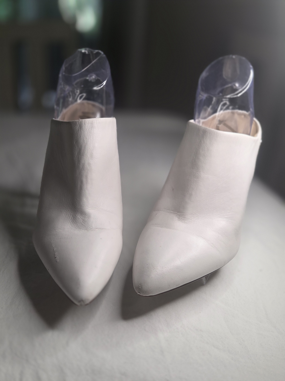 Sam Edelman White Women’s Pointed-Toe Mules